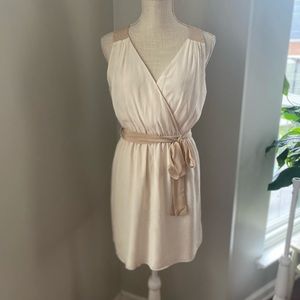 EUC TL The Letter Wrap Bodice Silk Dress w/Belt